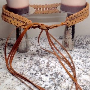 Tan/Cognac Leather Belt (Long Tassel)